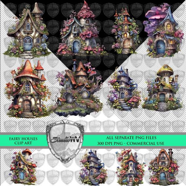 Fairy Houses Clip Art