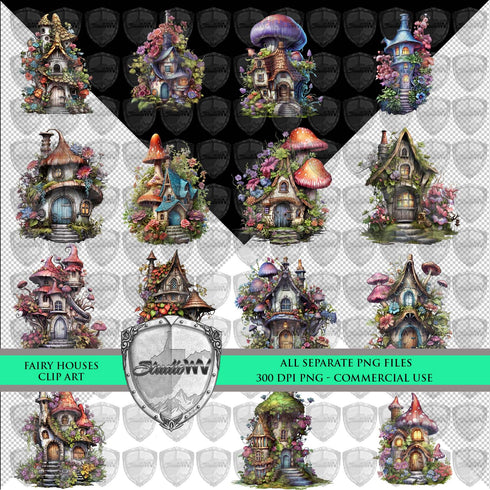 Fairy Houses Clip Art