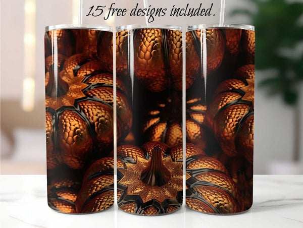 Fall Pumpkins 20 oz Skinny Tumbler Sublimation Design
