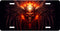 Flaming Skull and Wings License Plate