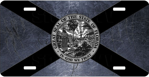 Florida Blue and Black Distressed Flag