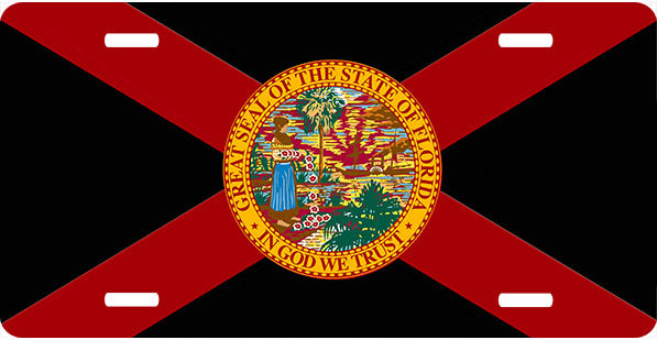 Florida Red and Gold License Plate