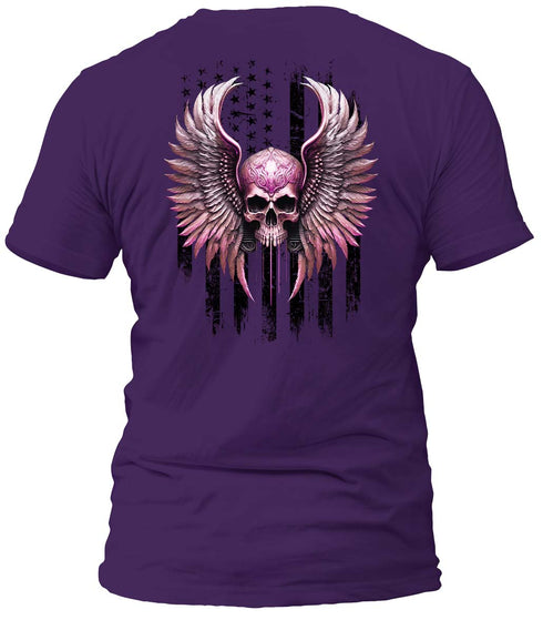Freedom Flight Pink Skull T-Shirt (Black Flag)
