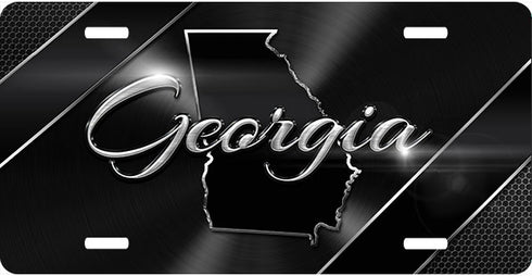 Georgia Black Chrome License Plate