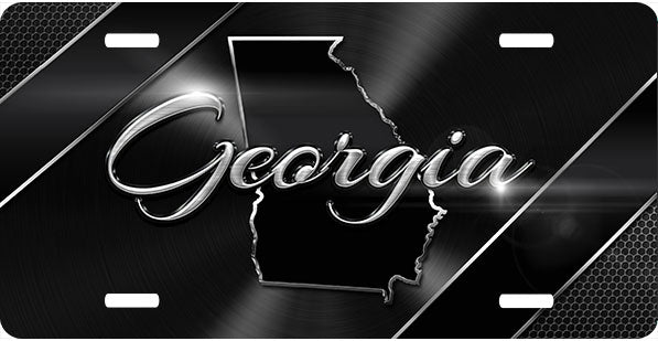 Georgia Black Chrome License Plate