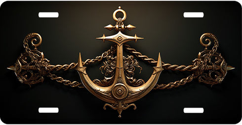 Gold Anchor License Plate