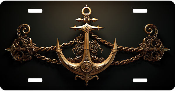 Gold Anchor License Plate