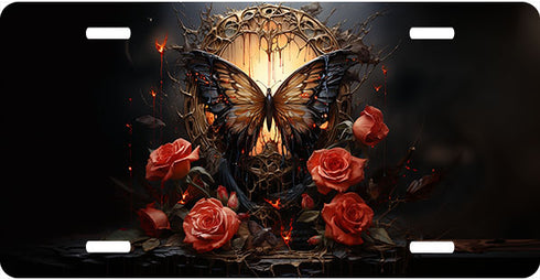 Gothic Butterfly License Plate