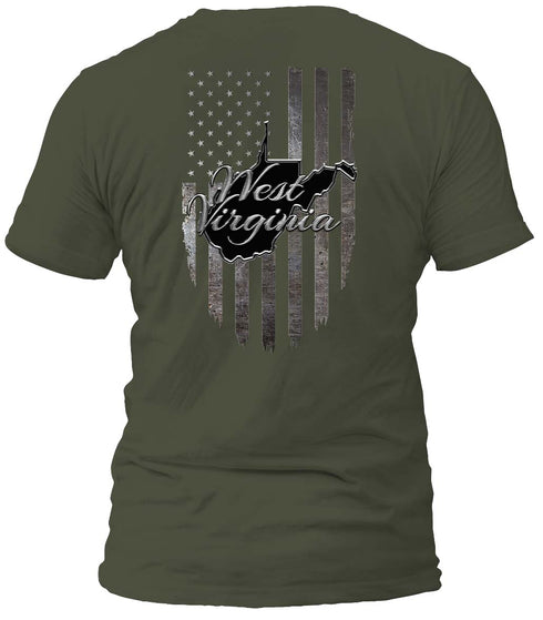 West Virginia Metal Flag T-Shirt