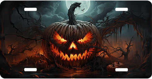 Halloween Pumpkin License Plate