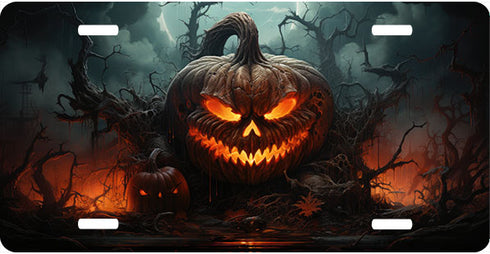 Halloween Sinister Pumpkin License Plate
