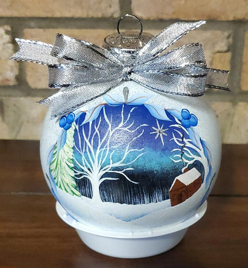 Hand Painted Ornaments Christmas Cabin