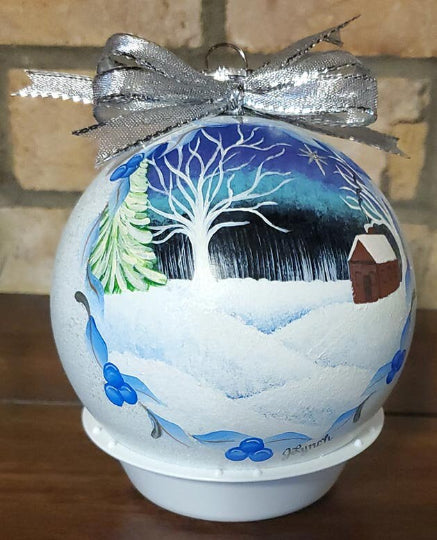 Hand Painted Ornaments Christmas Cabin