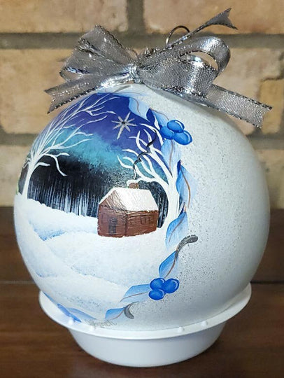 Hand Painted Ornaments Christmas Cabin