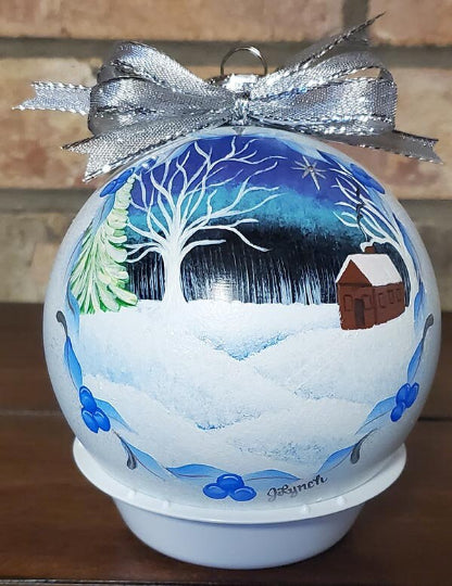 Hand Painted Ornaments Christmas Cabin