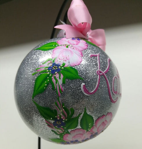 Hand Painted Ornaments Mother's Rose
