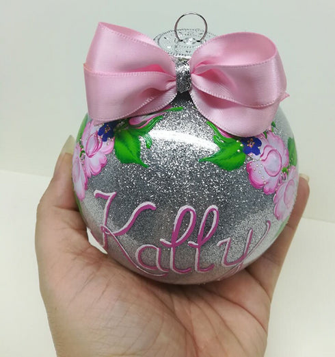 Hand Painted Ornaments Mother's Rose