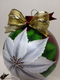 Hand Painted Ornaments Winter's Poinsettia on Ruby Red
