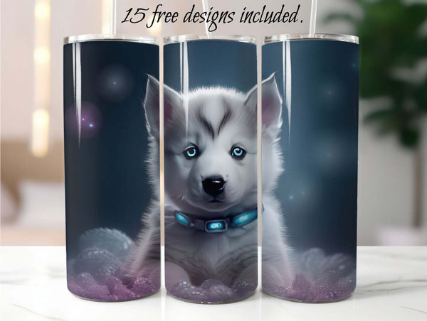 Husky 20 oz Skinny Tumbler Sublimation Design