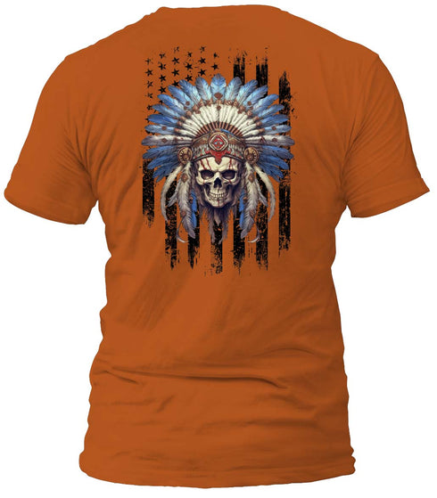 Indian Chief Skull Flag T-Shirt