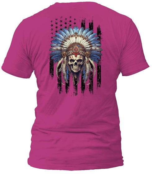 Indian Chief Skull Flag T-Shirt
