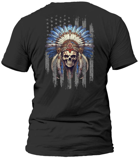 Indian Chief Skull Flag T-Shirt