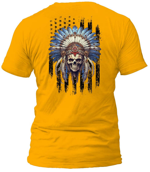 Indian Chief Skull Flag T-Shirt