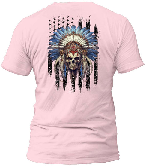Indian Chief Skull Flag T-Shirt