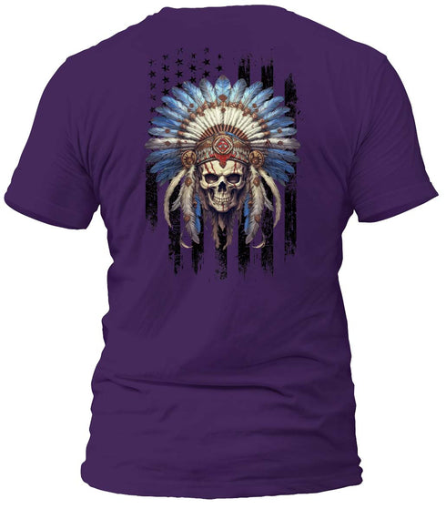 Indian Chief Skull Flag T-Shirt
