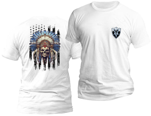 Indian Chief Skull Flag T-Shirt