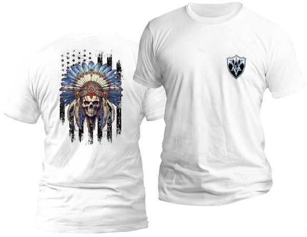 Indian Chief Skull Flag T-Shirt