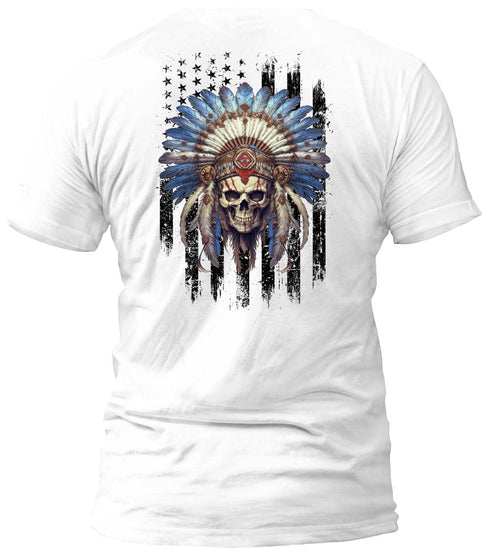 Indian Chief Skull Flag T-Shirt