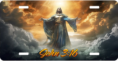 Jesus John 3:16 Heaven License Plate