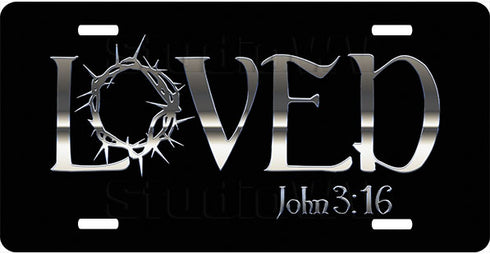 Loved John 3:16 License Plate