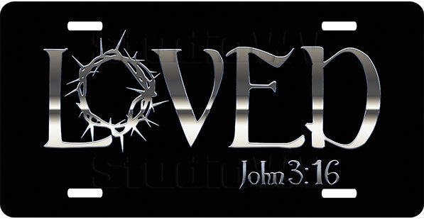 Loved John 3:16 License Plate