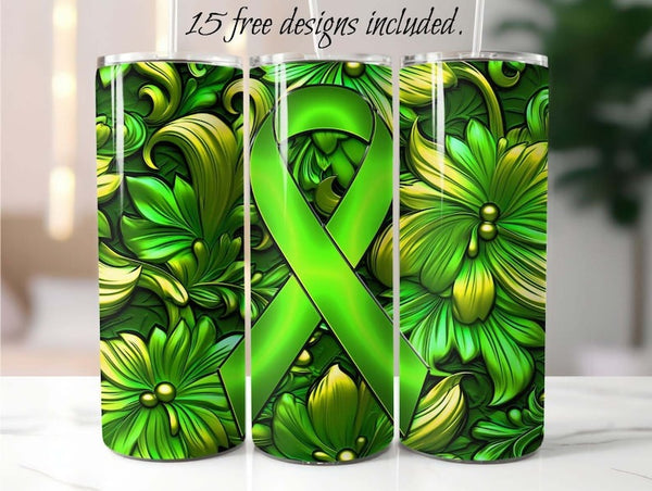 Lymphoma Awareness 20 oz Skinny Tumbler Sublimation Design