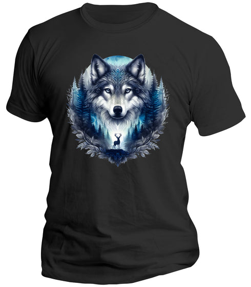 Blue Majestic Wolf T-Shirt