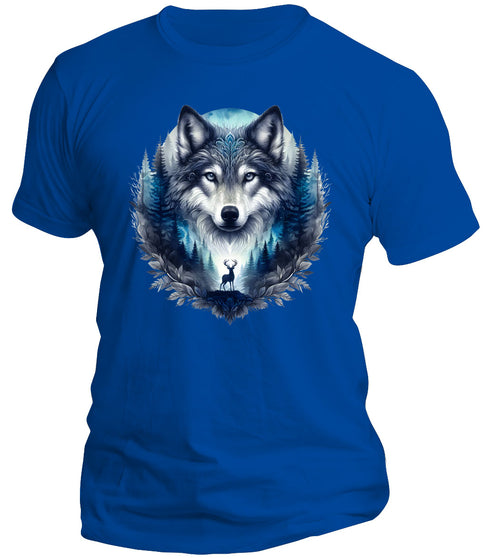 Blue Majestic Wolf T-Shirt