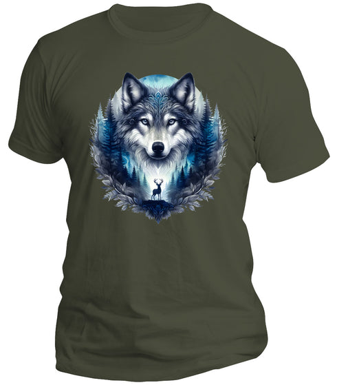 Blue Majestic Wolf T-Shirt