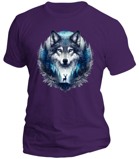 Blue Majestic Wolf T-Shirt