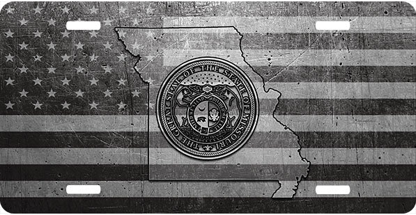 Missouri Metal Flag License Plate