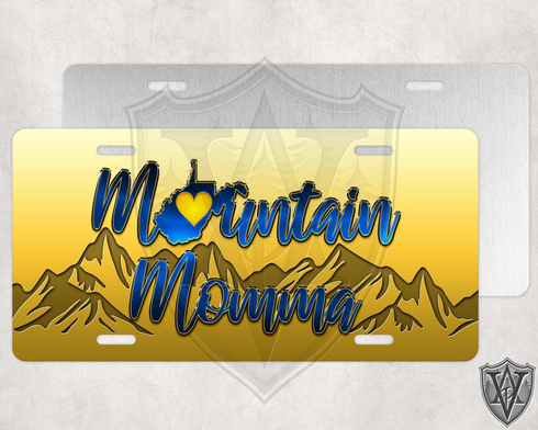 West Virginia Yellow Mountain Momma License Plate