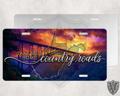 New River Gorge Bridge Oil License Plate