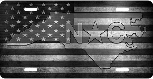 North Carolina Brushed Flag License Plate