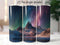 Northern Lights Mountains 20 oz Skinny Tumbler Sublimation Design