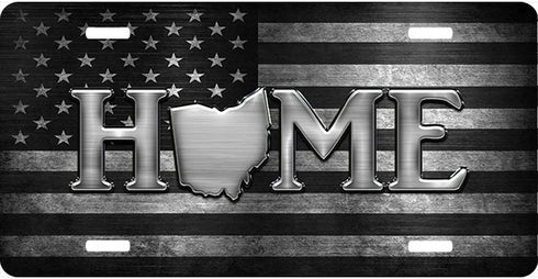 Ohio Home Black and Gray License Plate