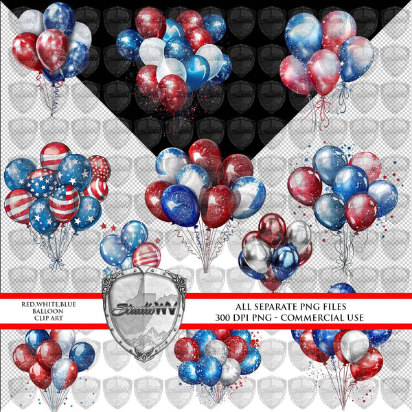 Patriotic Balloons Clip Art Download