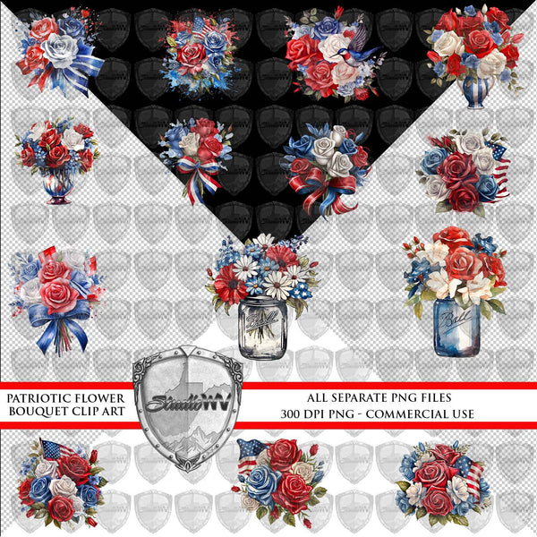 Patriotic Flower Bouquet Clip Art Download