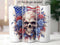 Patriotic Roses and Skull 20 oz Skinny Tumbler Sublimation Design