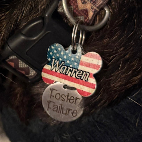 Bone Shape Dog Tag Distressed Flag